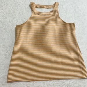 Like new Anthropologie mustard cream stripe tank